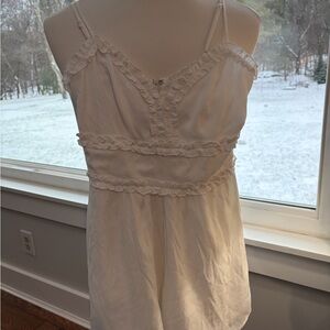 Mi Ami White Ruffled Jumpsuit